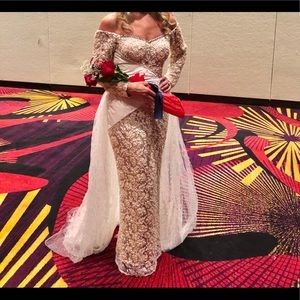 Custom —one of a kind nude/white gown